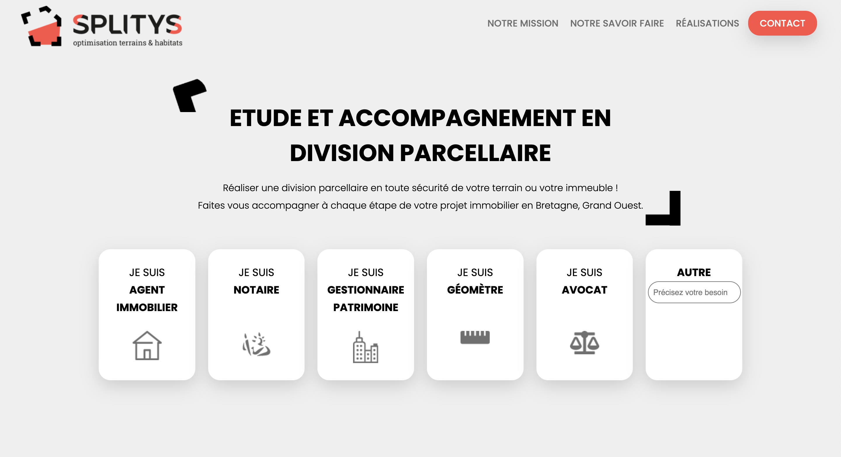 Site internet pour un consultant en division parcellaire