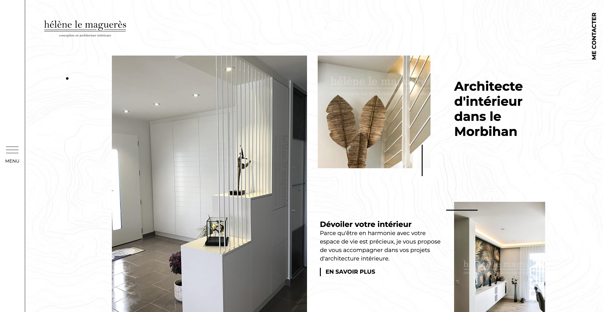 Webdesign de la page d'accueil du site internet d'Hélène Le Magueres