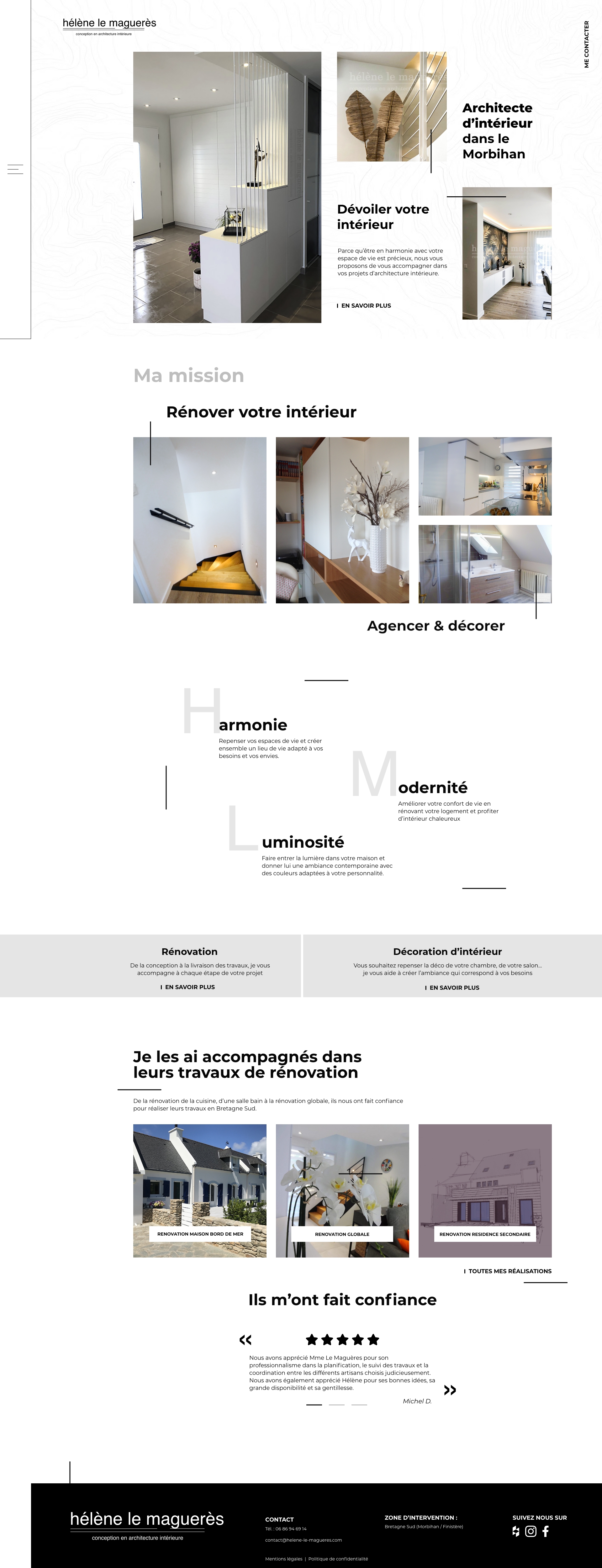 Webdesign de la page d'accueil