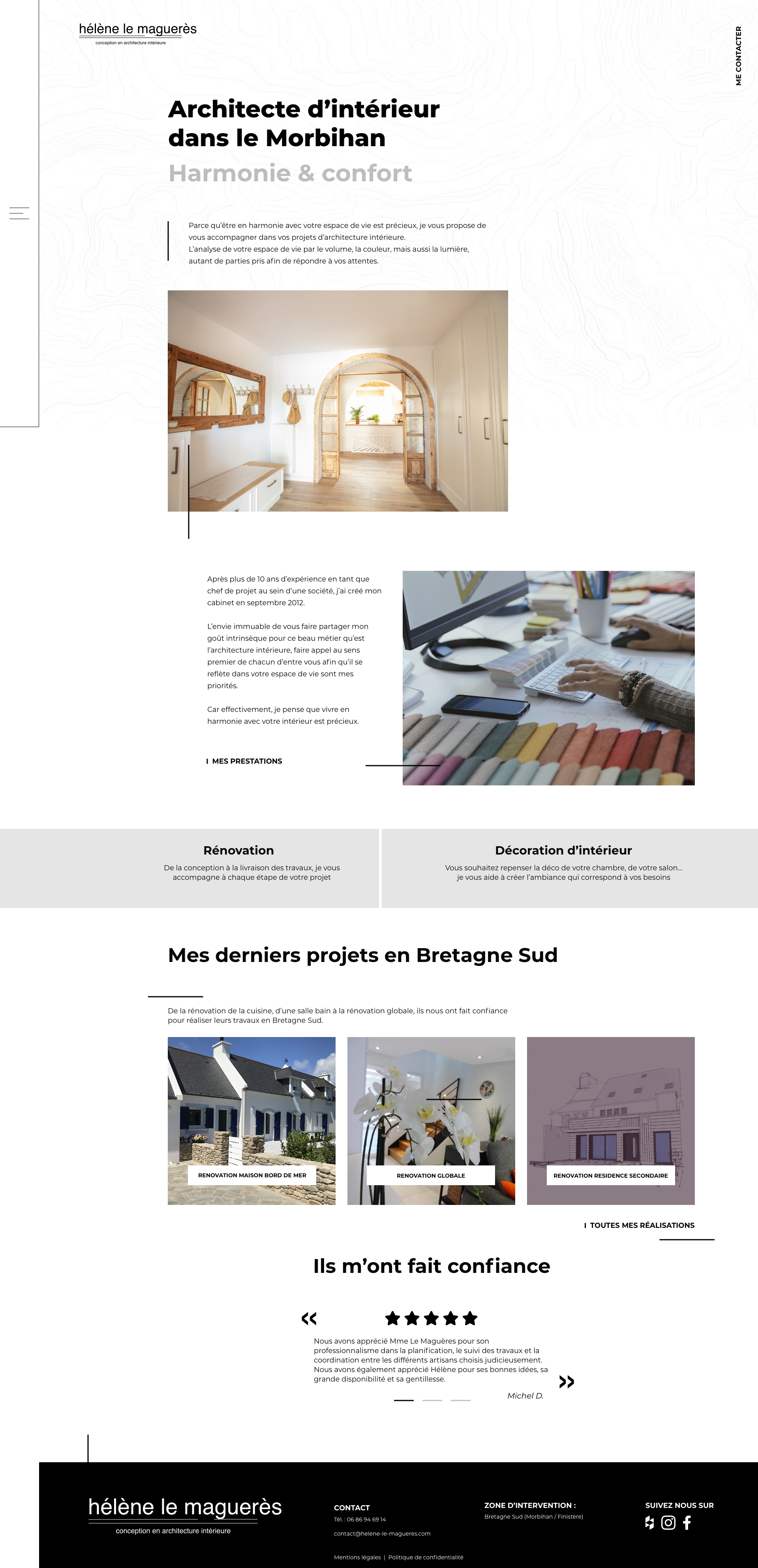 Webdesign de la page 'A propos'