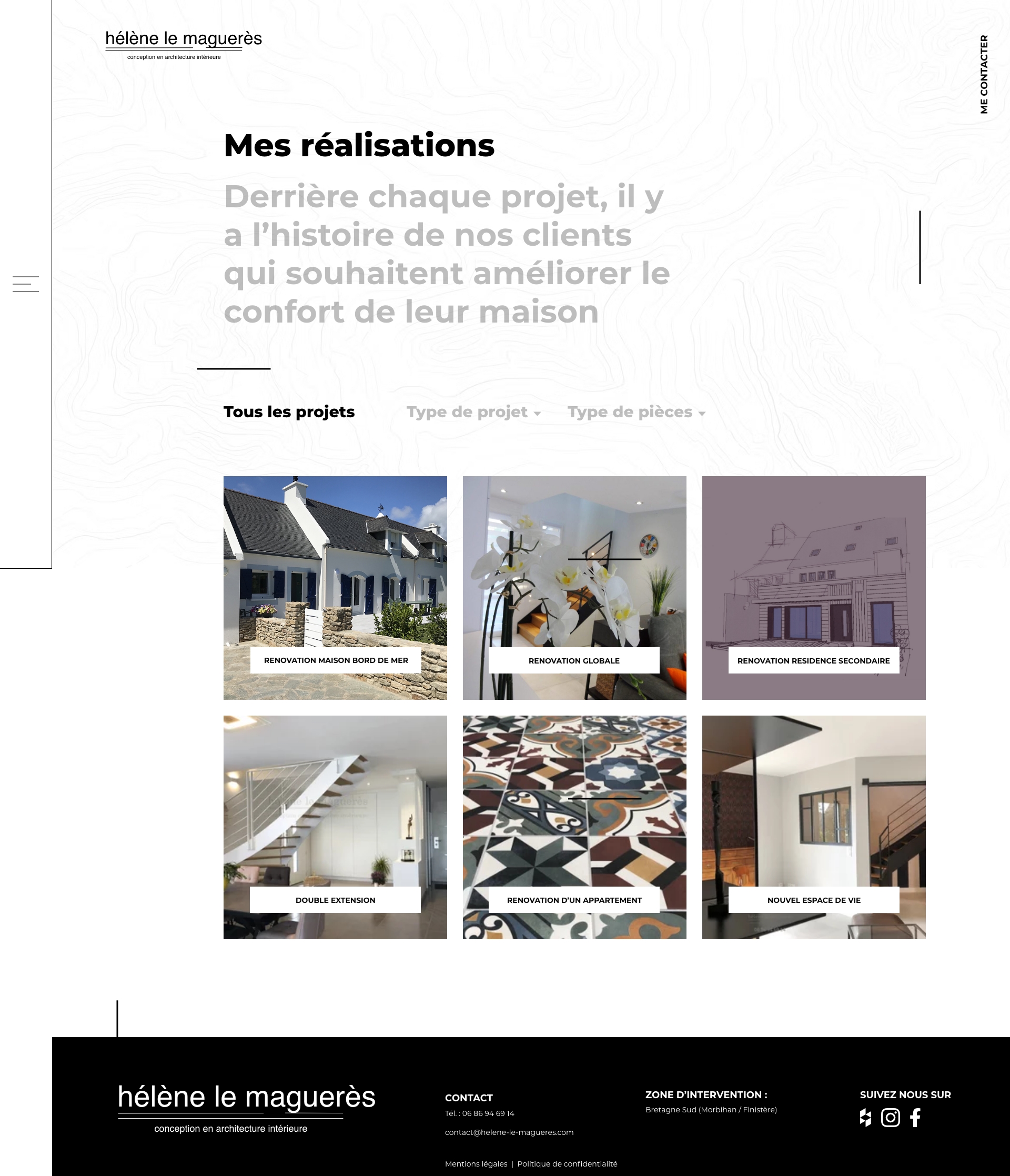 Webdesign de la page 'réalisations'