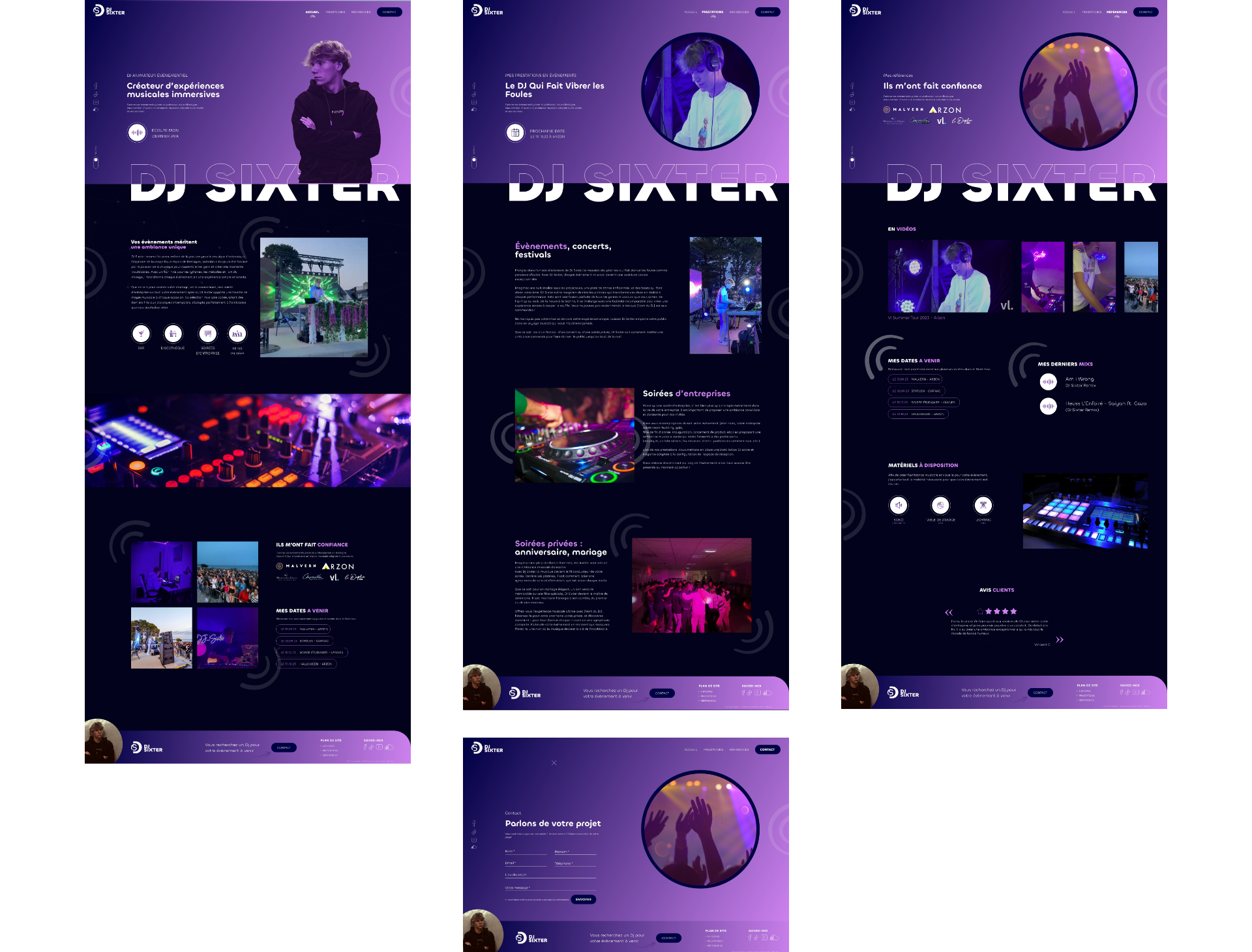 Webdesign site vitrine pour un dj en évènementiel