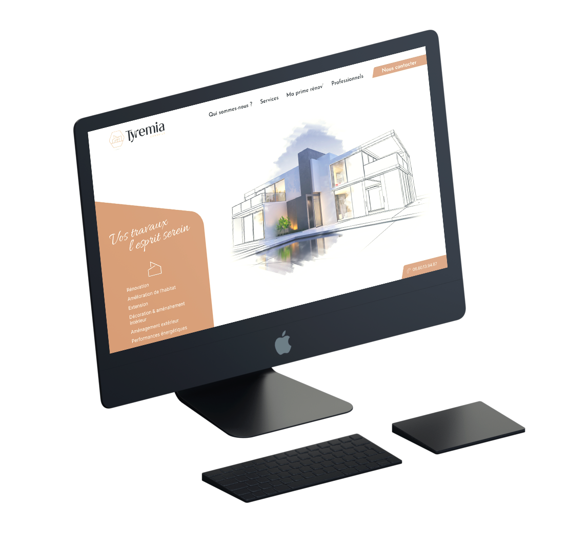 Webdesign de la page d'accueil de Tyremia Conseils