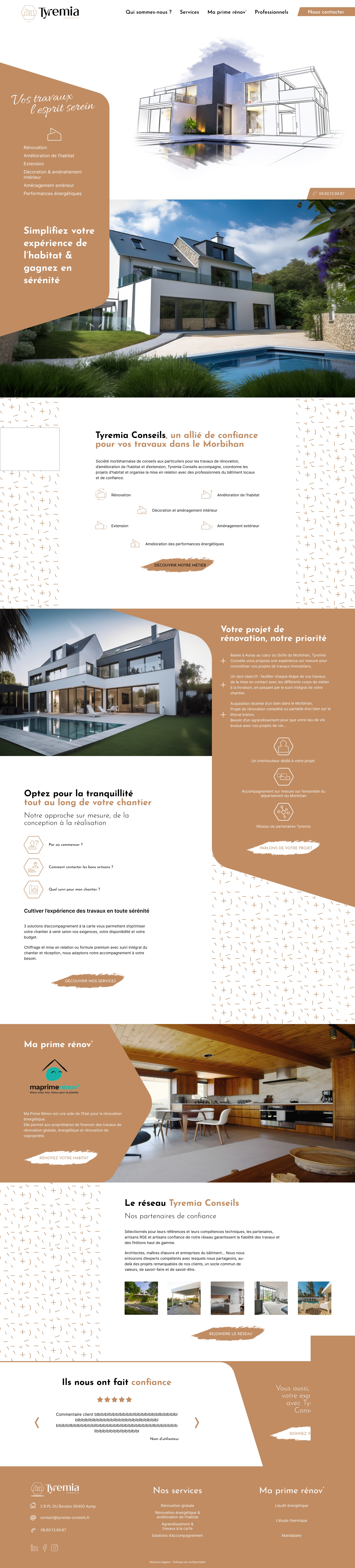 Tyremia Conseils : Webdesign de la page d'accueil