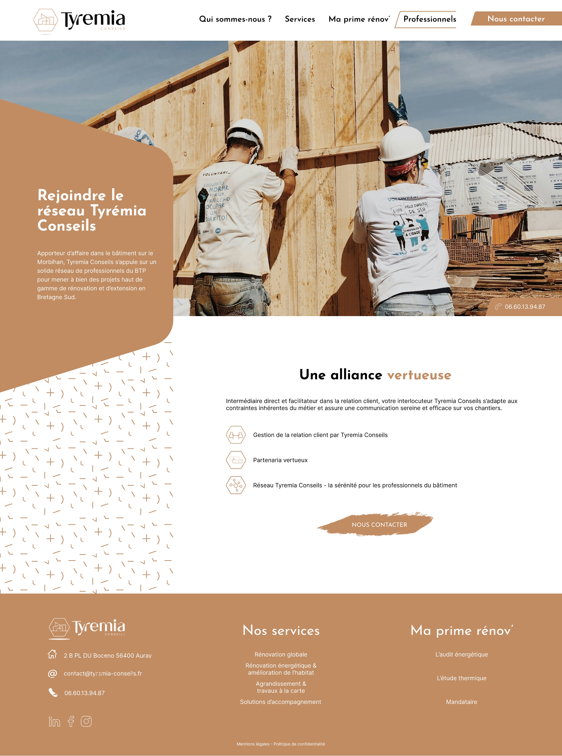 Tyremia Conseils : Webdesign de la page pros