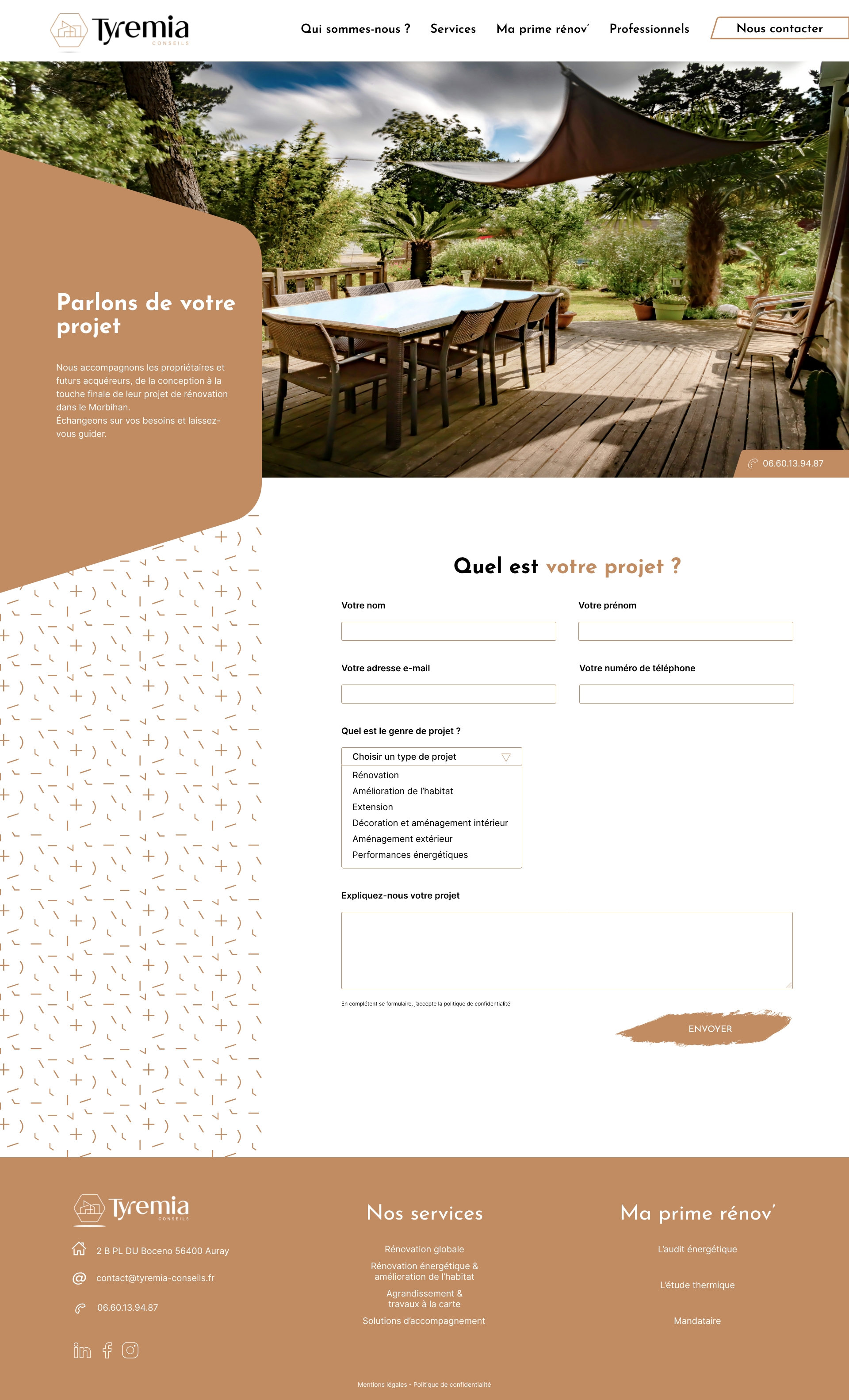 Tyremia Conseils : Webdesign de la page contact