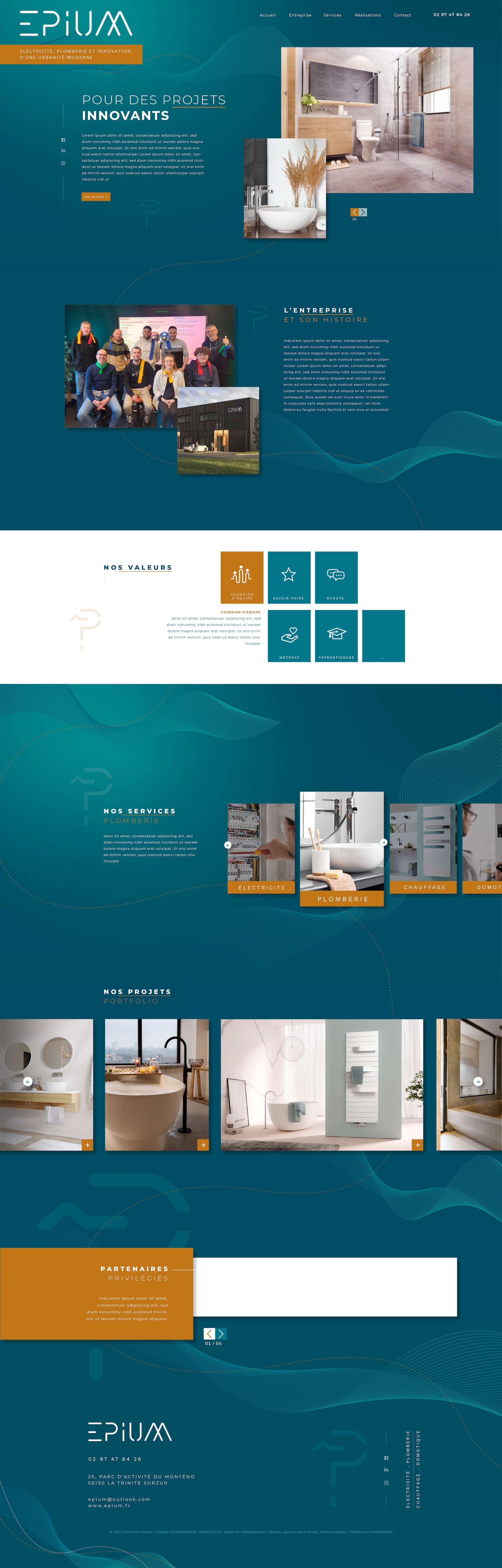 Site One page pour l'entreprise EPIUM à La Trinité Surzur