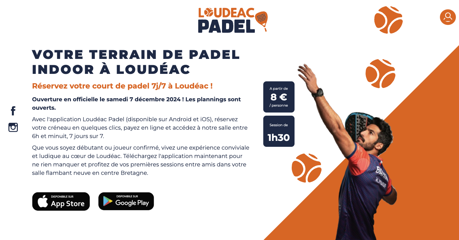 Création d'un site One Page pour la salle de padel à Loudéac