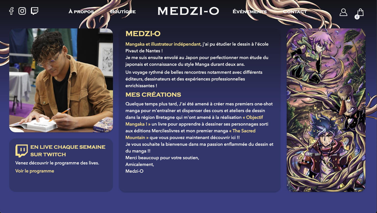 Webdesign de la section 'A propos' avec le principe d'un Bento