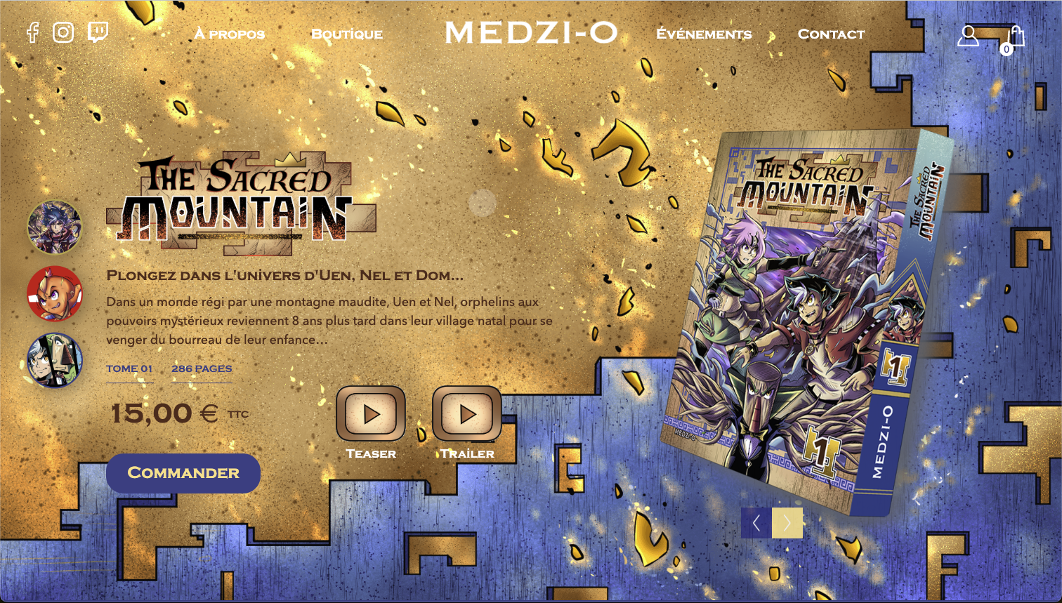 Webdesign de la catégorie 'Manga'