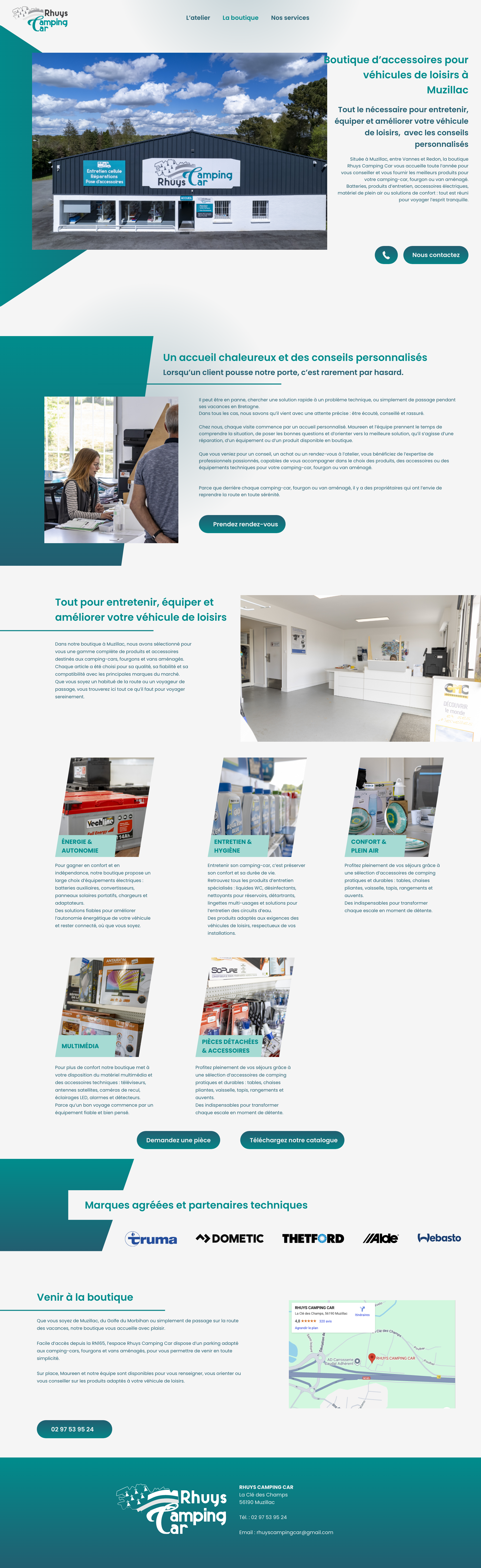 Nouvelle page de présentation de la boutique