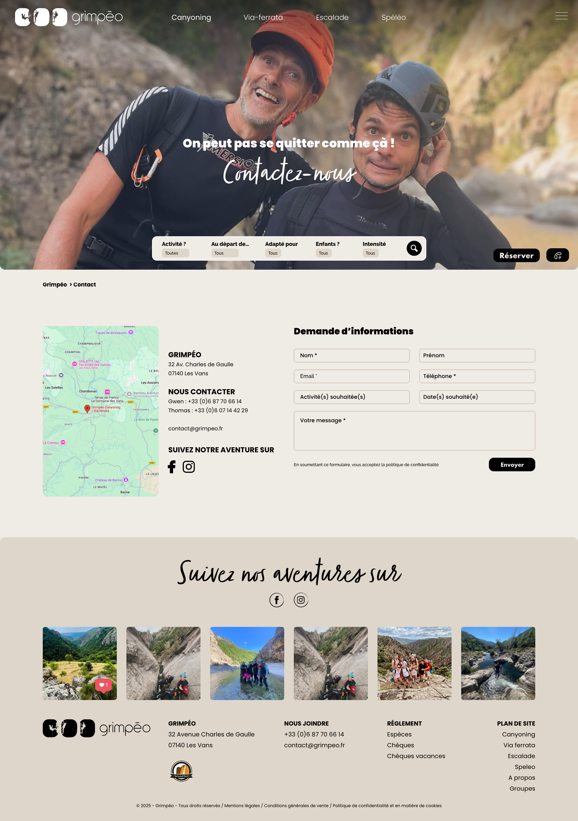 Page contact grimpeo.fr