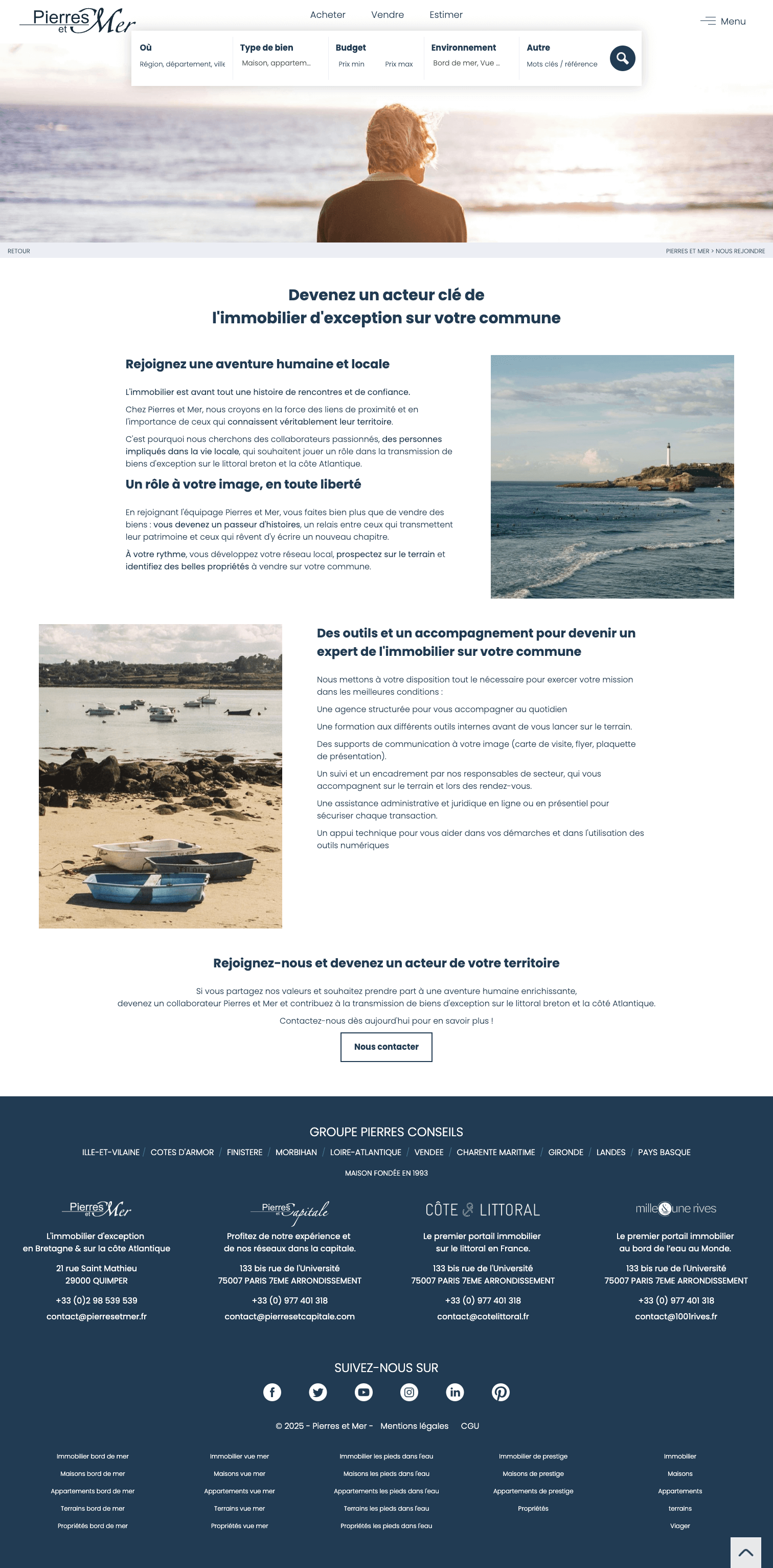 Webdesign de la page de présentation l'agence 