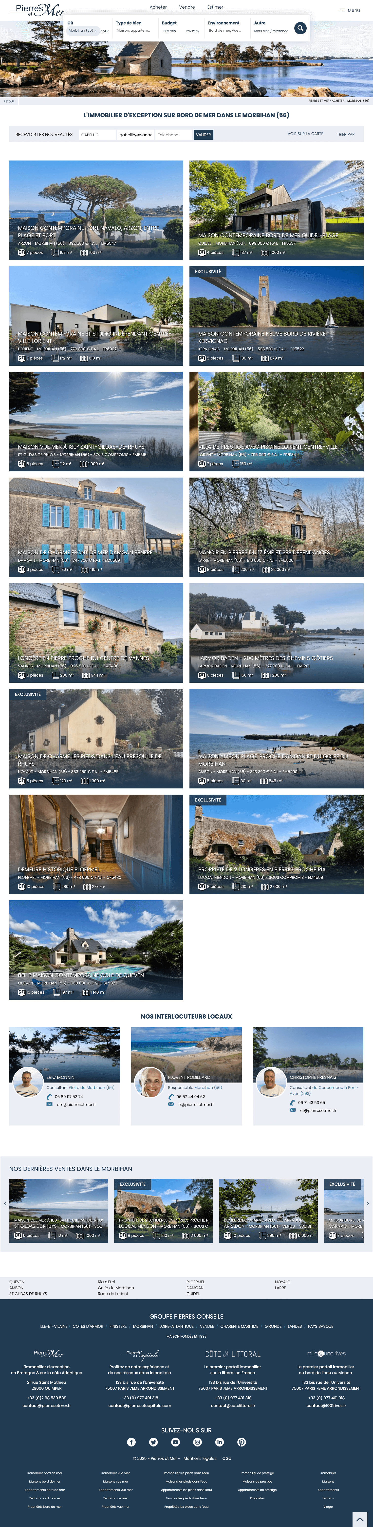 Webdesign de la page de recherche d'un bien immobilier